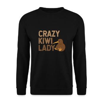 Nouvelle-Zélande Crazy Kiwi Lady Drôle idée de cadeau - Sweat-shirt Unisexe - noir - Devant - Alina (178cm) & Michal (187cm)