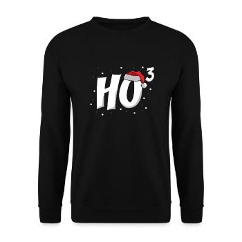 ho ho ho Weihnachts Motive - Unisex Pullover - Schwarz - Vorne - Alina (178cm) & Michal (187cm)