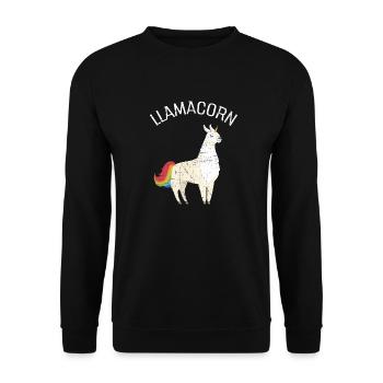 Llamacorn | Cute Llama Unicorn Illustration - Unisex Sweatshirt - black - Front - Alina (178cm) & Michal (187cm)