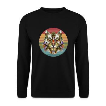 Tiger - Unisex Sweatshirt - black - Front - Alina (178cm) & Michal (187cm)