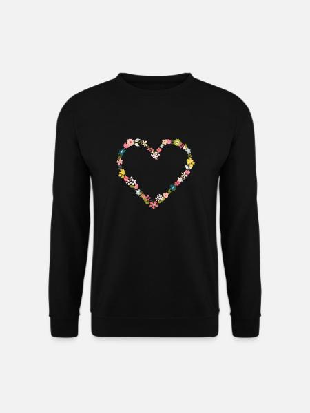 flower_power_heart - Unisex Pullover - Schwarz