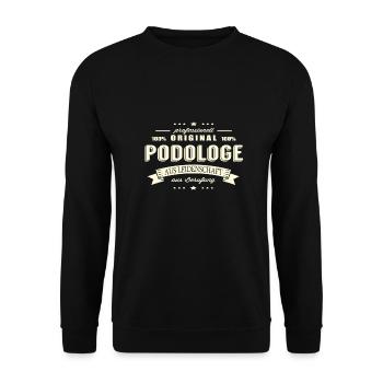 Podologe aus Leidenschaft - Unisex Pullover - Schwarz - Vorne - Alina (178cm) & Michal (187cm)