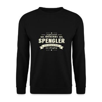 Spengler aus Leidenschaft - Unisex Pullover - Schwarz - Vorne - Alina (178cm) & Michal (187cm)