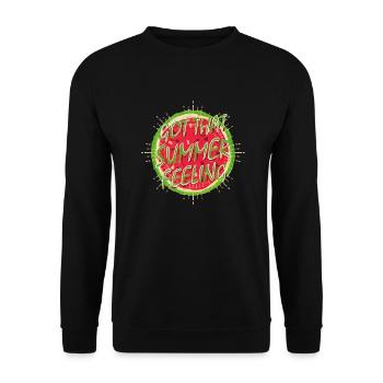 Summer Feeling (Melone) - Unisex Pullover - Schwarz - Vorne - Alina (178cm) & Michal (187cm)