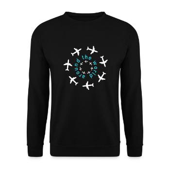 around the world - Unisex Pullover - Schwarz - Vorne - Alina (178cm) & Michal (187cm)