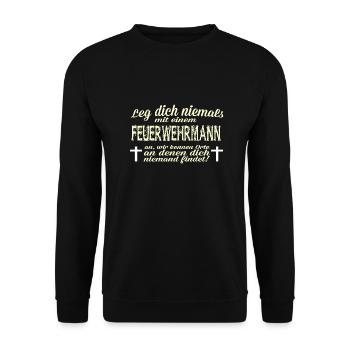 Feuerwehrmann Mord - Unisex Pullover - Schwarz - Vorne - Alina (178cm) & Michal (187cm)
