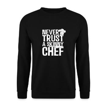 Gift idea for chefs | Chef cooking hobby chef - Unisex Sweatshirt - black - Front - Alina (178cm) & Michal (187cm)