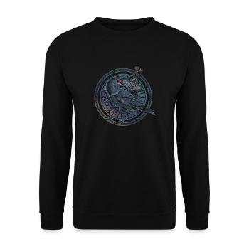Corbeau d’Odin avec Mjölnir dans le cercle de runes - Sweat-shirt Unisexe - noir - Devant - Alina (178cm) & Michal (187cm)