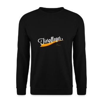 Tierpfleger Schriftzug - Unisex Pullover - Schwarz - Vorne - Alina (178cm) & Michal (187cm)