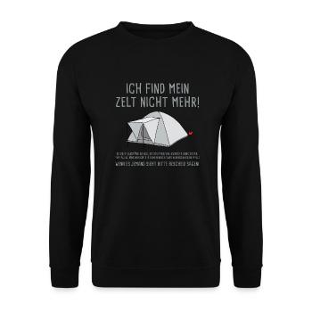 festival_ich_find_mein_zelt_nicht_mehr02 - Unisex Pullover - Schwarz - Vorne - Alina (178cm) & Michal (187cm)
