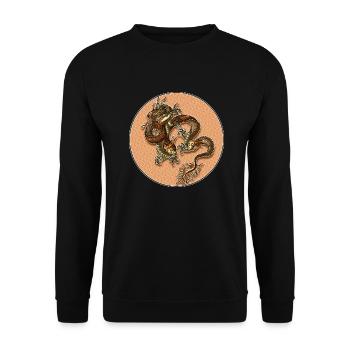 Dragon - Unisex Pullover - Schwarz - Vorne - Alina (178cm) & Michal (187cm)