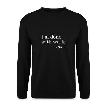 Je n’ai pas de portefeuilles. Berlin - Sweat-shirt Unisexe - noir - Devant - Alina (178cm) & Michal (187cm)