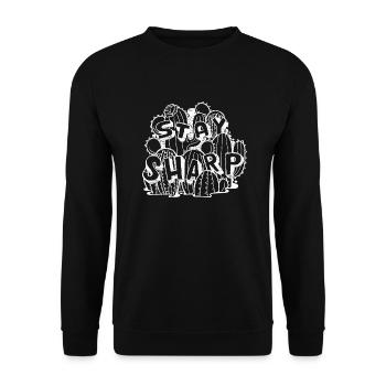 Stay Sharp | Cool Cactus Illustration Design - Sweat-shirt Unisexe - noir - Devant - Alina (178cm) & Michal (187cm)
