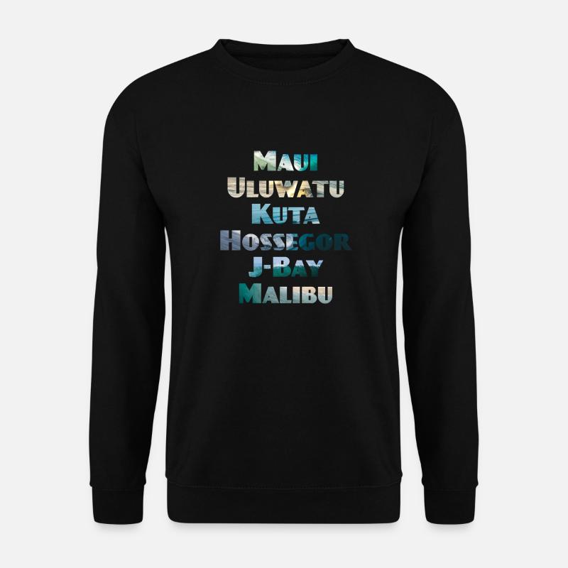 Beste Surfspots Weltweit Surf Shirt Top 6 Wellen - Unisex Pullover - Schwarz
