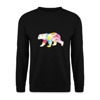 polar bear - Unisex Pullover - Schwarz - Vorne - Alina (178cm) & Michal (187cm)