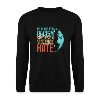 Antifa Against Nazis | Against racism gift ideas - Unisex Sweatshirt - black - Front - Alina (178cm) & Michal (187cm)