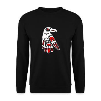 Haida Raven Funny gift idea - Unisex Sweatshirt - black - Front - Alina (178cm) & Michal (187cm)