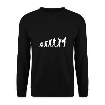 Martial Arts Human Evolution Taekwondo Gift Idea - Unisex Sweatshirt - black - Front - Alina (178cm) & Michal (187cm)