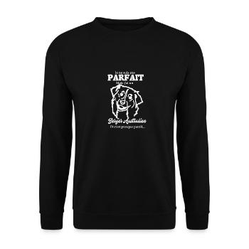 Berger Australien Chien Chiot Humour Drôle Design - Sweat-shirt Unisexe - noir - Devant - Alina (178cm) & Michal (187cm)