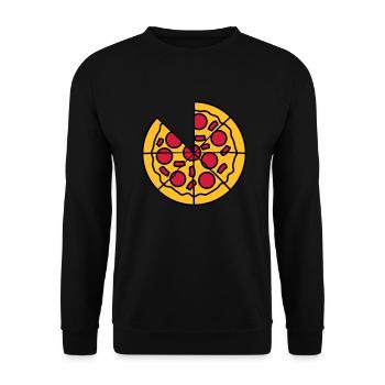 missing pieces pieces pizza round big comic cartoo - Unisex Sweatshirt - black - Front - Alina (178cm) & Michal (187cm)