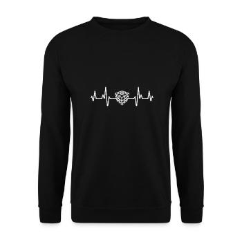 Speedcubing Heartbeat Speedcuber Lustiges Geschenk - Unisex Pullover - Schwarz - Vorne - Alina (178cm) & Michal (187cm)