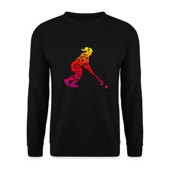 Maori field hockey girl tribal tattoo gift - Unisex Sweatshirt - black - Front - Alina (178cm) & Michal (187cm)