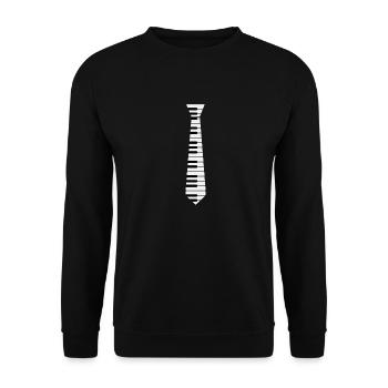 Tie Piano Piano Music Gift - Unisex Sweatshirt - black - Front - Alina (178cm) & Michal (187cm)