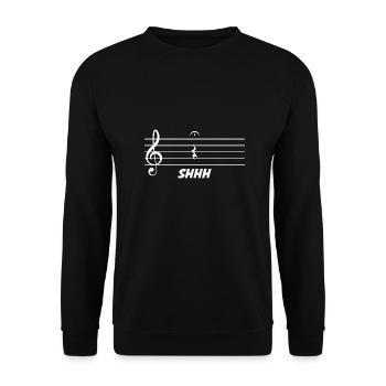 Shhh Quarter rest break music gift - Unisex Sweatshirt - black - Front - Alina (178cm) & Michal (187cm)