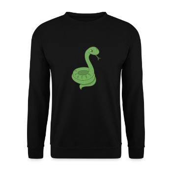 Serpent vert (snek) avec la langue sortie - Sweat-shirt Unisexe - noir - Devant - Alina (178cm) & Michal (187cm)