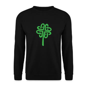 Celtic symbols cloverleaf symbol lucky gift - Unisex Sweatshirt - black - Front - Alina (178cm) & Michal (187cm)