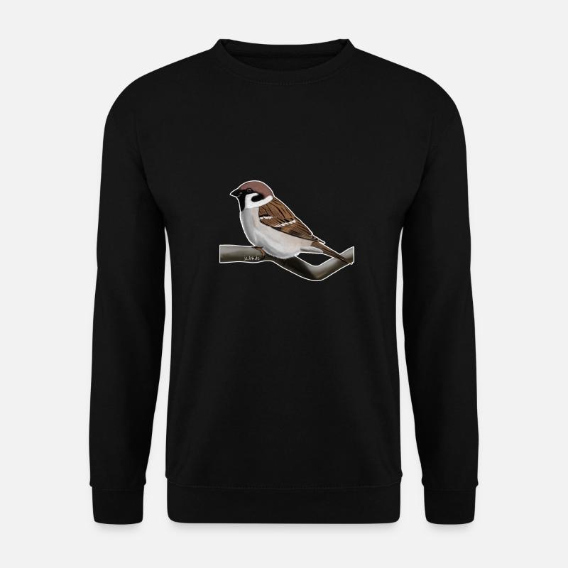 Vogelmotiv Feldsperling Vogel Tier Design - Unisex Pullover - Schwarz