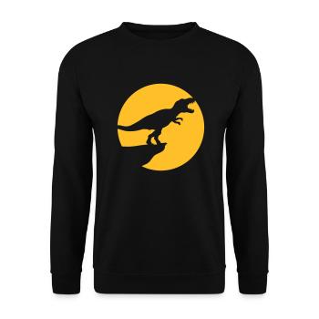 cool design nachts mond klippe heulen wolf t-rex t - Unisex Pullover - Schwarz - Vorne - Alina (178cm) & Michal (187cm)