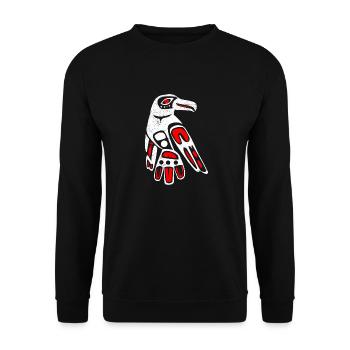 Haida Raven Funny Gift Idea - Unisex Sweatshirt - black - Front - Alina (178cm) & Michal (187cm)