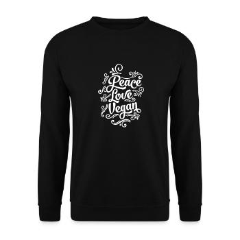 Peace Love Vegan Gift - Unisex Sweatshirt - black - Front - Alina (178cm) & Michal (187cm)