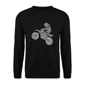 Motorcross Bike - motorcycle in the jump - Unisex Sweatshirt - black - Front - Alina (178cm) & Michal (187cm)