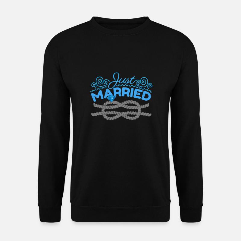 Wedding Just Married Fishnet Gaveide - Unisex sweater - sort