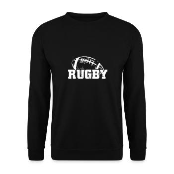 Rugby team | Sport Training Hobby Tackle Gifts - Unisex Sweatshirt - black - Front - Alina (178cm) & Michal (187cm)