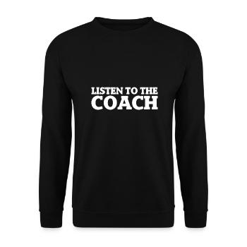 Écoutez le cadeau Sport Coach Trainer - Sweat-shirt Unisexe - noir - Devant - Alina (178cm) & Michal (187cm)