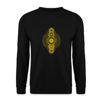 Metatrons goldene geometrische Dimension - Unisex Pullover - Schwarz - Vorne - Alina (178cm) & Michal (187cm)