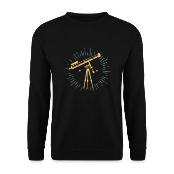 Telescope Retro Astronomy Gift Idea - Unisex Sweatshirt - black - Front - Alina (178cm) & Michal (187cm)