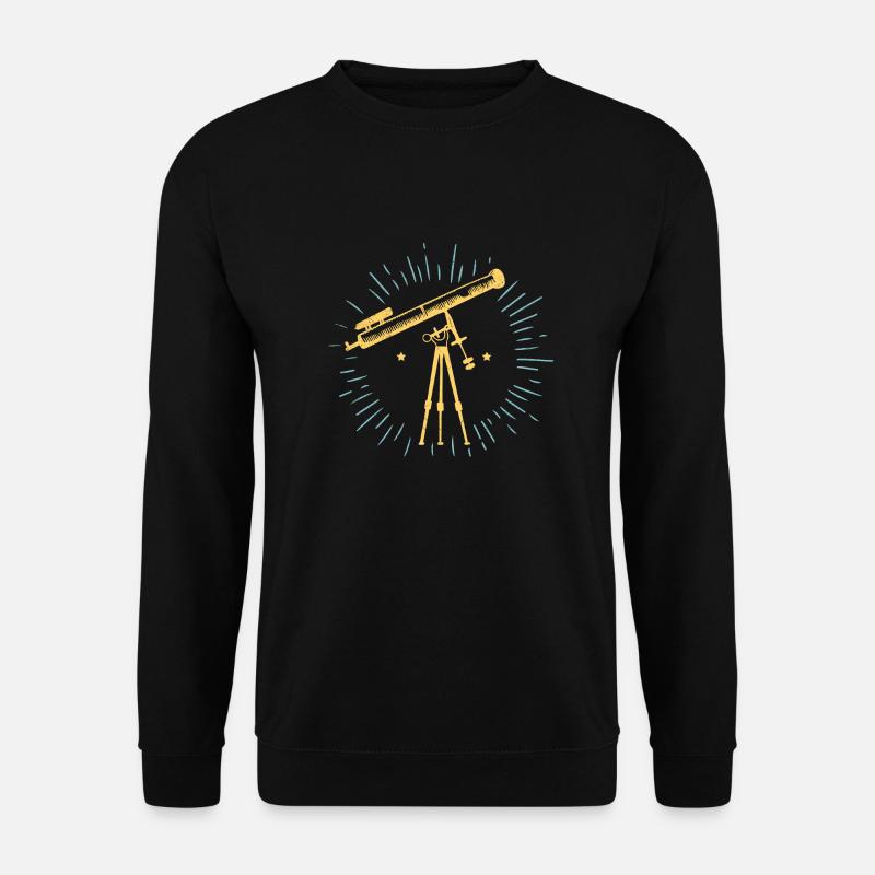 Telescope Retro Astronomy Gift Idea - Unisex Sweatshirt - black