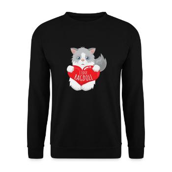 Idée de cadeau pour chat amoureux de Ragdoll - Sweat-shirt Unisexe - noir - Devant - Alina (178cm) & Michal (187cm)