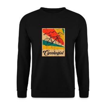 Cycologist Bike Vintage Fahrrad Geschenk - Unisex Pullover - Schwarz - Vorne - Alina (178cm) & Michal (187cm)
