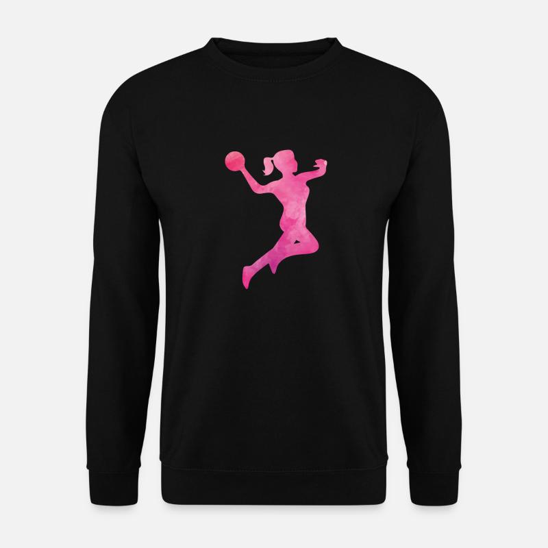 handball frau pink - Unisex Pullover - Schwarz
