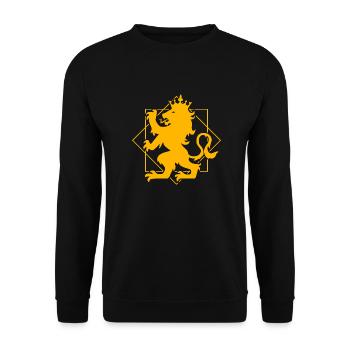 Knight lion heraldry gift idea - Unisex Sweatshirt - black - Front - Alina (178cm) & Michal (187cm)