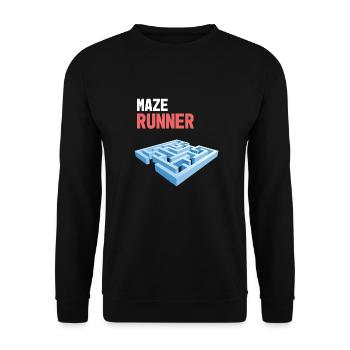 MAZE Labyrinth RUNNER race 2 jog parkour - Sweat-shirt Unisexe - noir - Devant - Alina (178cm) & Michal (187cm)