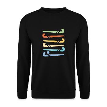 hockey stick - Unisex Sweatshirt - black - Front - Alina (178cm) & Michal (187cm)