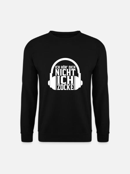 Ich hoer dich nicht ich Zocke Gamer Zocker - Unisex Pullover - Schwarz