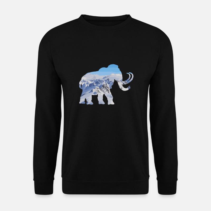 Double Exposure Tiere Mammut Lustiges Geschenk - Unisex Pullover - Schwarz