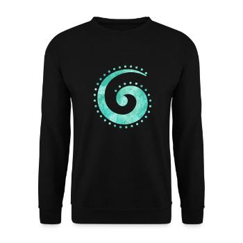 Maori Koru Spiral Peace Happiness Tribal Gift - Unisex Sweatshirt - black - Front - Alina (178cm) & Michal (187cm)